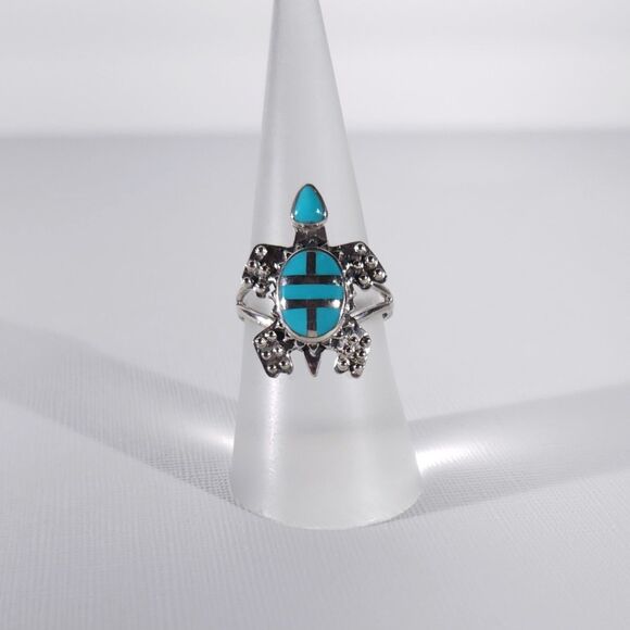 Turquoise Turtle Ring Size 6.75 - Picture 3 of 11